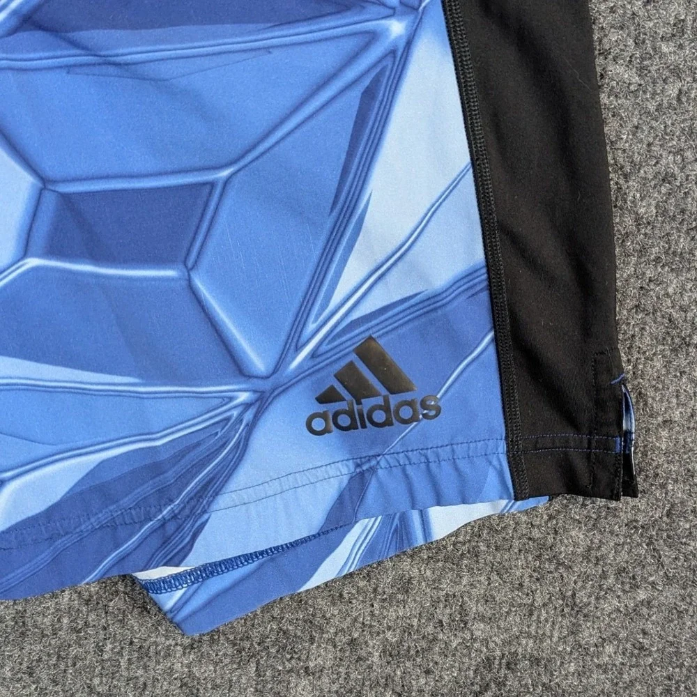 Adidas Team Issue Sample Geometric Prism Shorts Lot of 2 Mens Medium Blue Grey